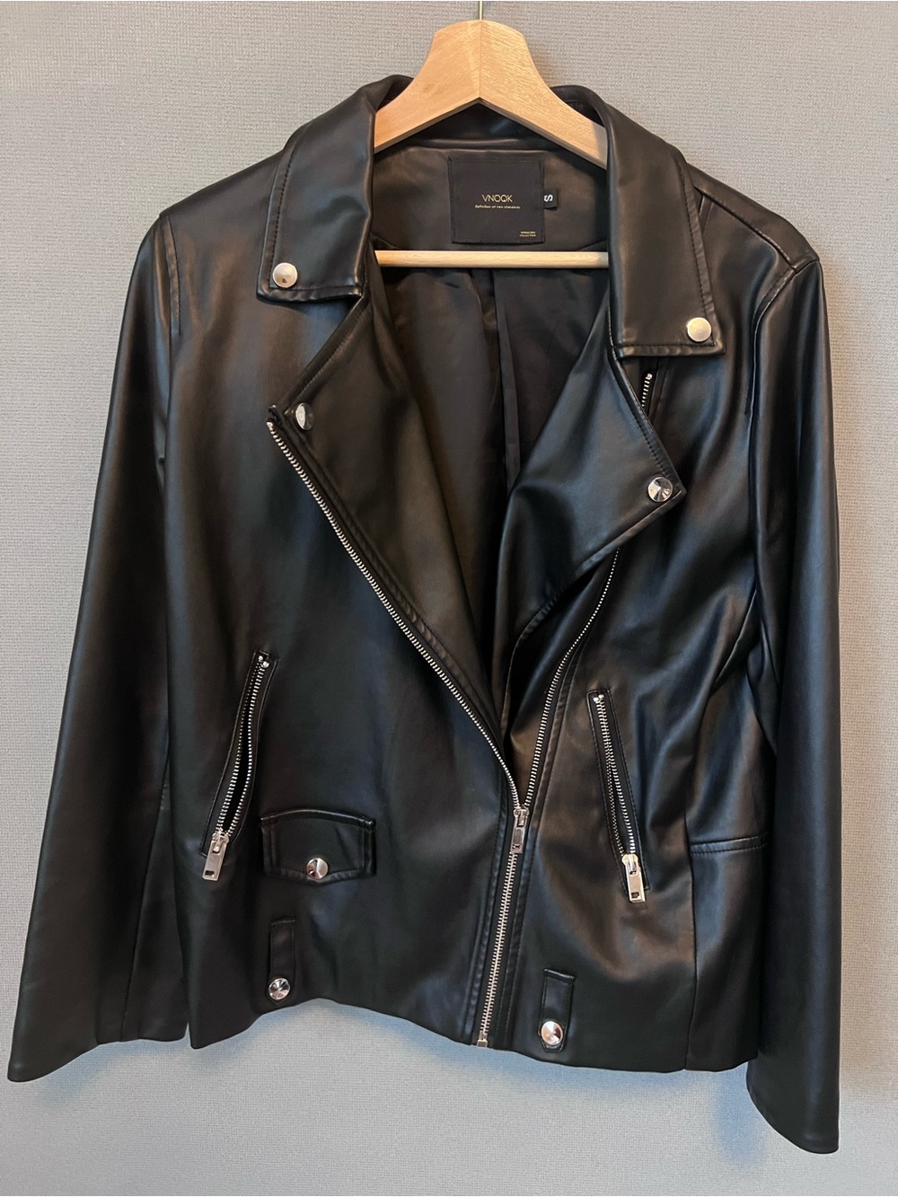 Black Faux Leather Moto Jacket
